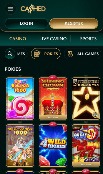 Cashed casino pokies