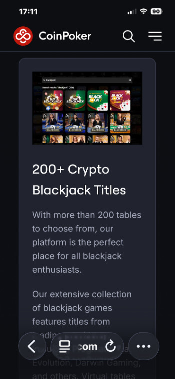 coinpoker blackjack titles