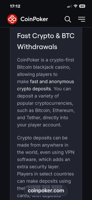 coinpoker crypto payments