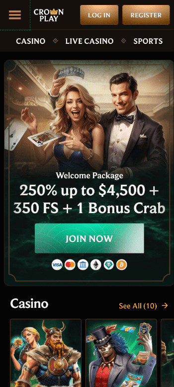 Crownplay live dealer casino homepage