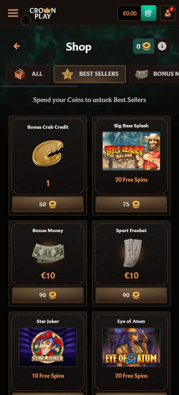 CrownPlay bonus shop