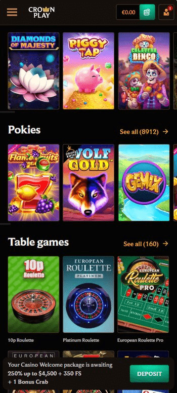 Crownplay game lobby