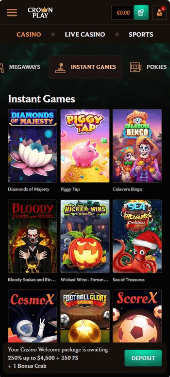 Crownplay instant games