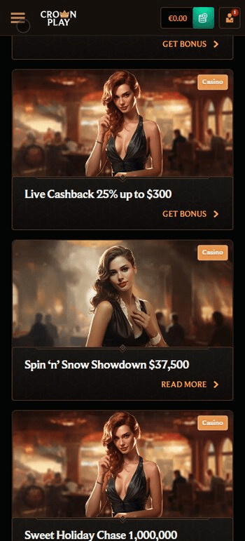 CrownPlay promotions page