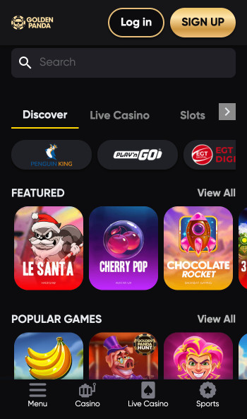 Golden Panda game lobby