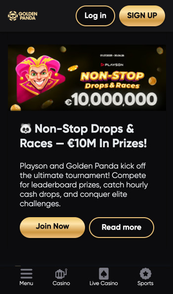 Golden Panda promotions page