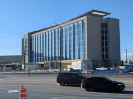 Hollywood Casino Aurora Nears Completion as Penn Moves Second Illinois Casino Inland Exterior view of the new Hollywood Casino Aurora land-based casino under construction near Interstate 88 in Illinois