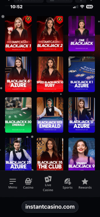 instant casino blackjack