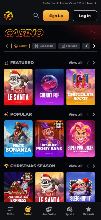 Instant Casino games