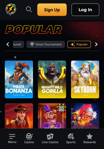 Jeton online casino, Instant Casino popular games