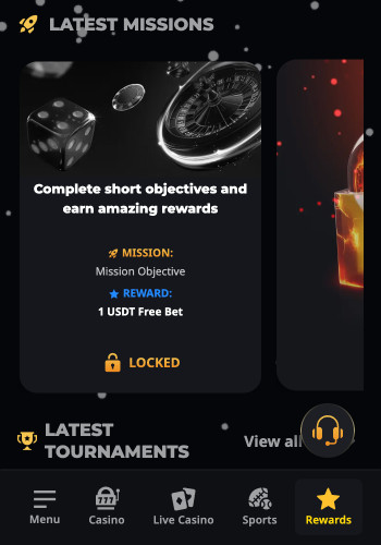 Instant Casino rewards page, one of the best casinos that accept Jeton