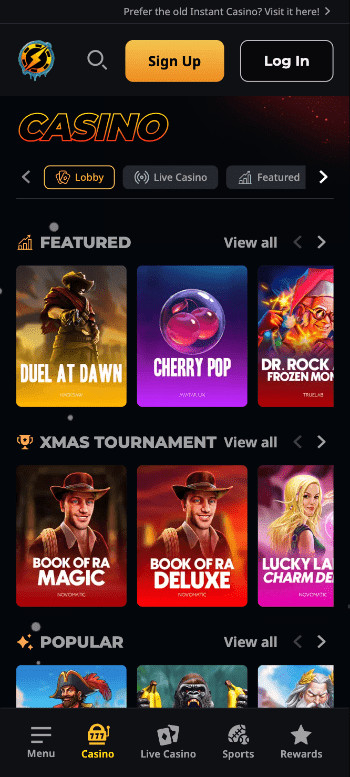 Instant casino gigadat casino games