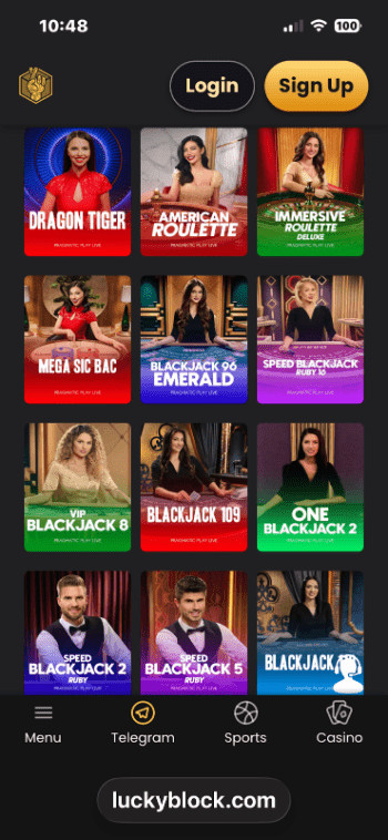 lucky block live dealer games