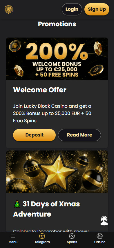 Lucky Block promotions page