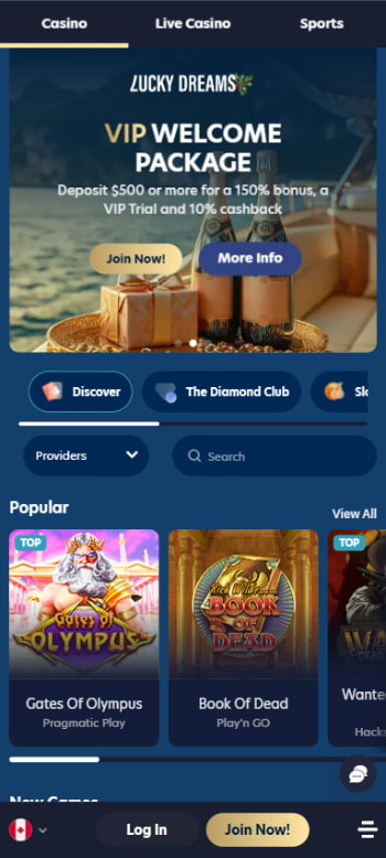 lucky dreams game lobby