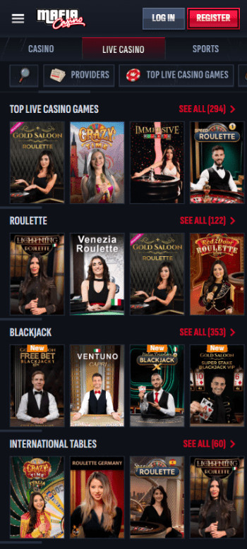 mafia casino live casino, jeton casino