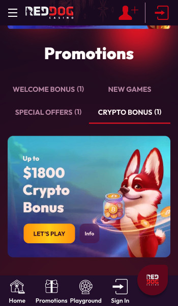 Red Dog Casino promotions page
