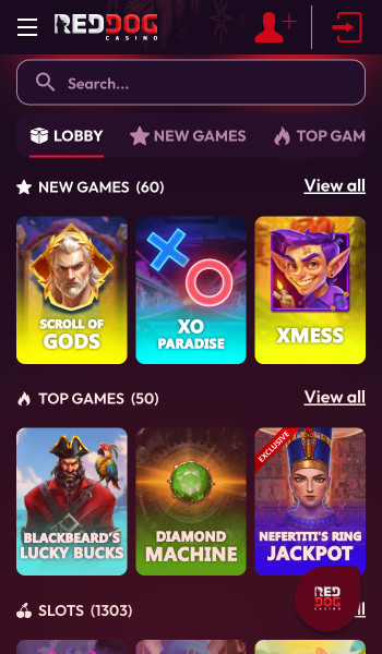 Red Dog Casino game lobby