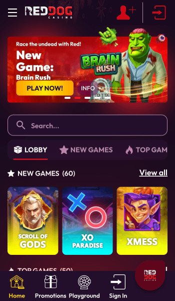 Red Dog Casino homepage