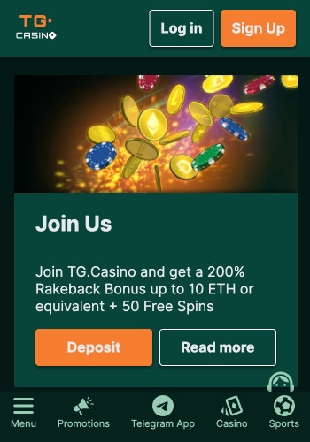 TG.Casino promotions page