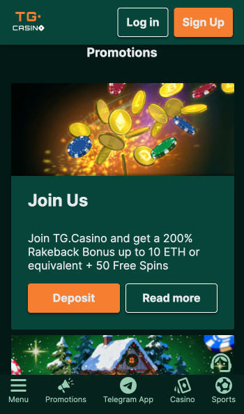 TG.Casino promotions page