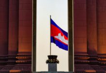 Lions Used For Torture At Cambodian Casino Renamed Merry and Christmas After Dec 25 Rescue Cambodian flag