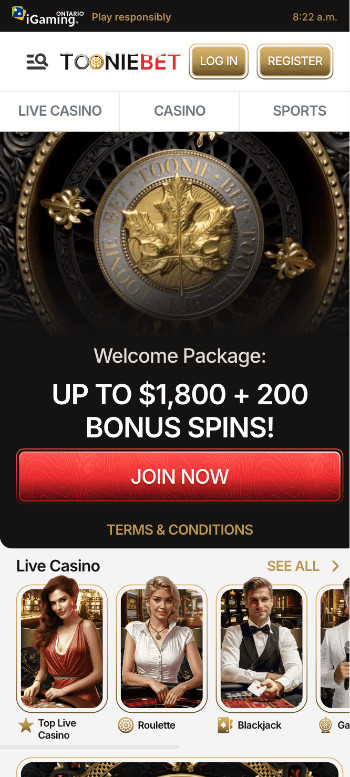 Tooniebet Live dealer casino