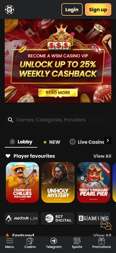 WSM Casino casino games