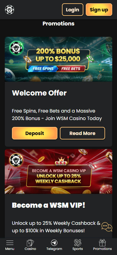 WSM casino promos