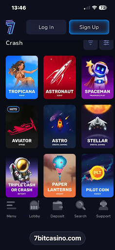 7Bit Casino Mobile Screenshot of the best bitcoin casino