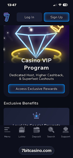 7Bit Casino Mobile Screenshot of the best bitcoin casino