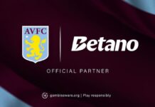 Aston Villa jersey with Betano as front-of-shirt sponsor