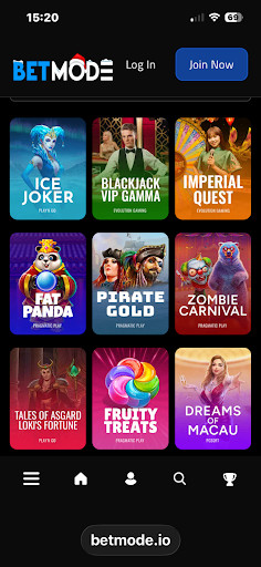 BetMode Bitcoin Casino mobile screenshot