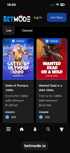 BetMode Bitcoin Casino mobile screenshot