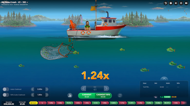 Big Bass Crash Pokie