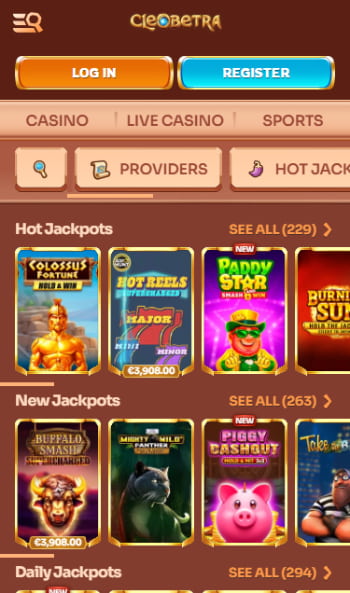 Cleobetra jackpots