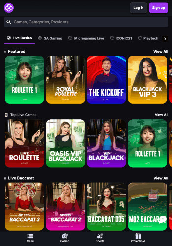 CoinCasino live dealer games