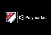 MLS Names Polymarket Official Prediction Market Partner MLS and Polymarket logos side-by-side on a black background.