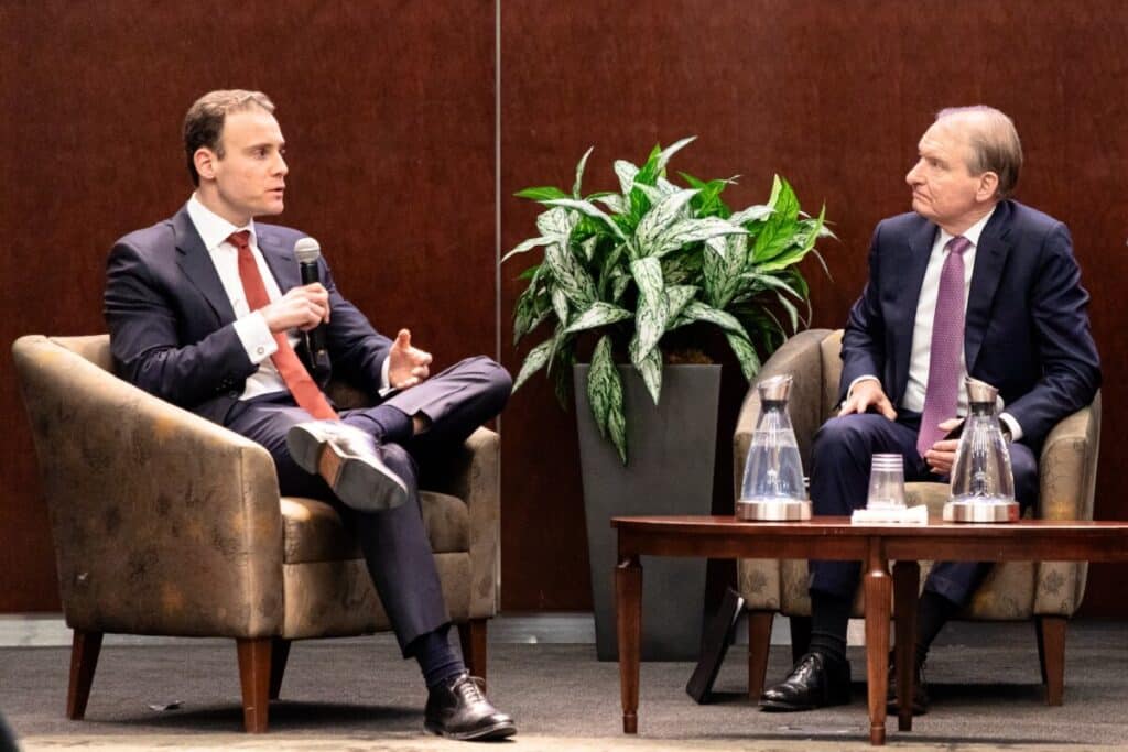 Michael Selig speaks during a public discussion at a CFTC event in Washington, D.C.