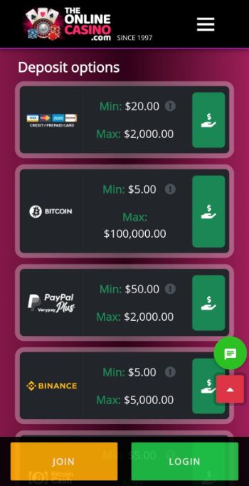 The Online Casino Deposit Options