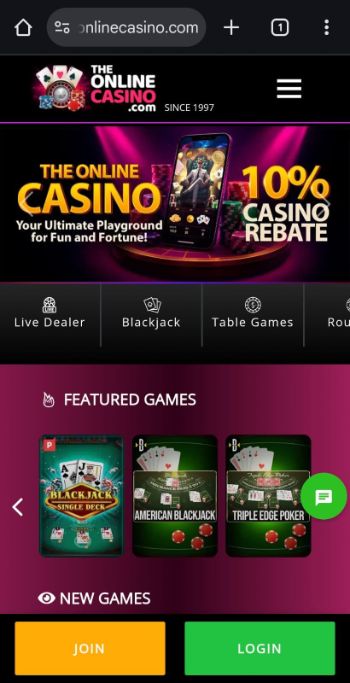 The Online Casino Homepage