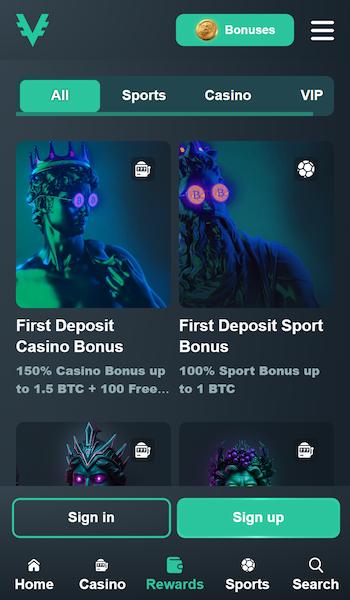 Vave casino bonus