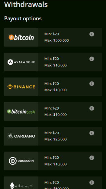 Wild Casino withdrawals page