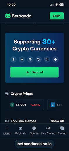 BetPanda bitcoin casino mobile screenshot
