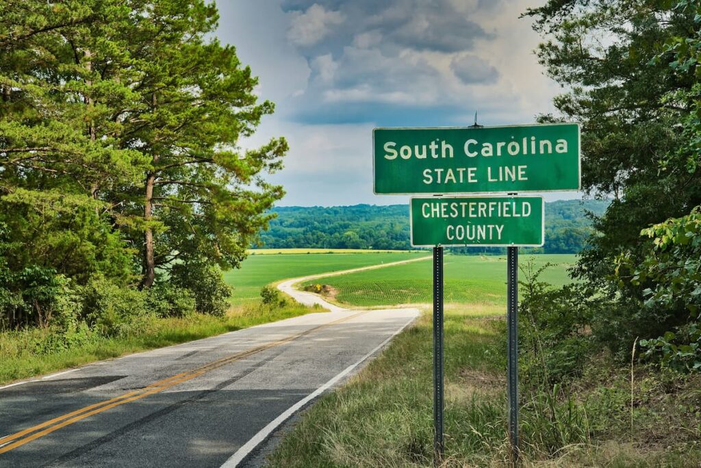 South Carolina welcome sign