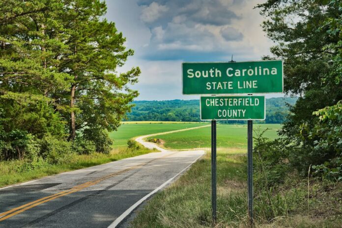 South Carolina welcome sign
