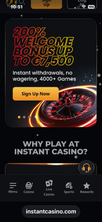instant casino homepage
