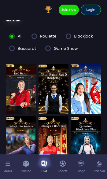 Jeffbet live dealer games