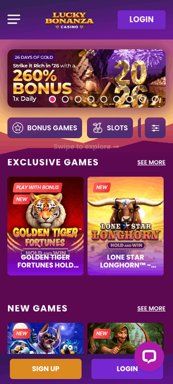 Lucky Bonanza homepage