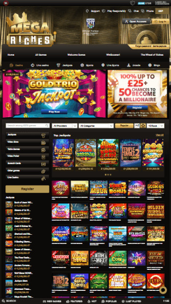 mega riches casino lobby